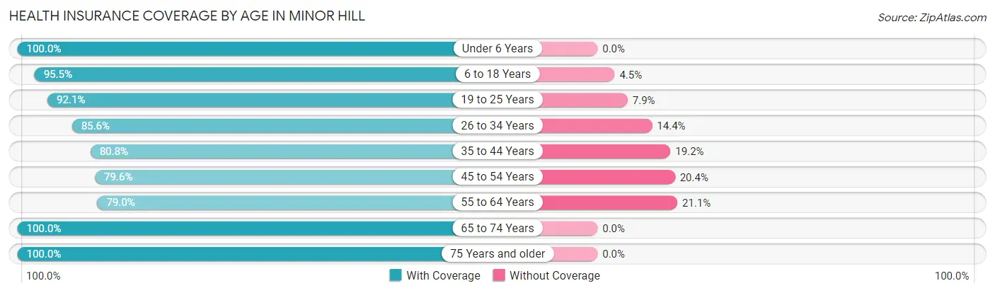 Health Insurance Coverage by Age in Minor Hill