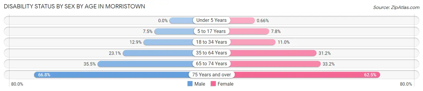 Disability Status by Sex by Age in Morristown