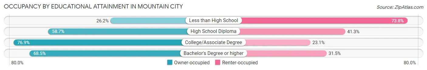 Occupancy by Educational Attainment in Mountain City