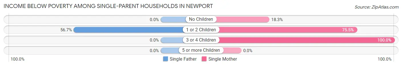 Income Below Poverty Among Single-Parent Households in Newport