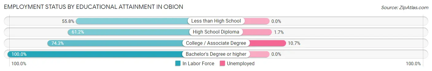 Employment Status by Educational Attainment in Obion