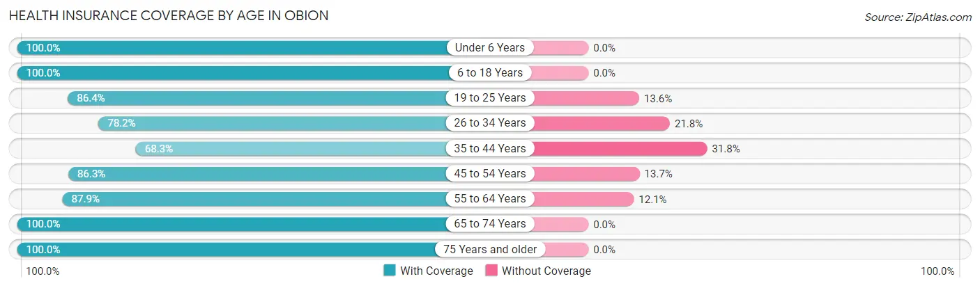 Health Insurance Coverage by Age in Obion