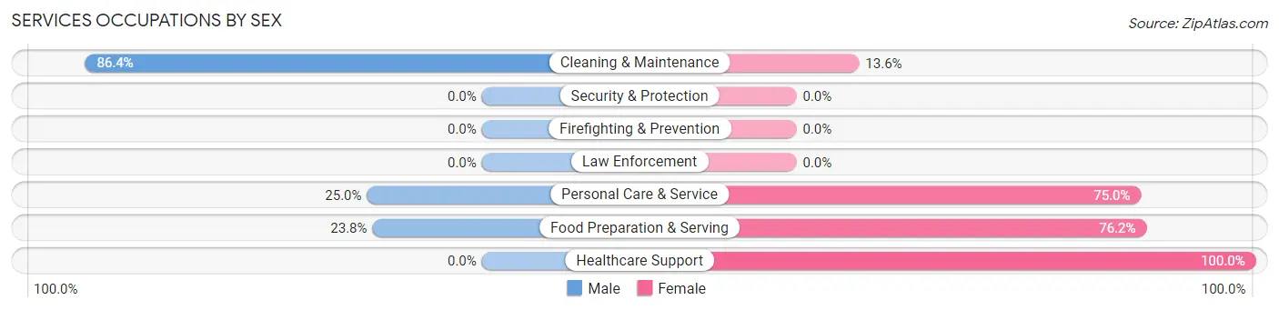 Services Occupations by Sex in Obion