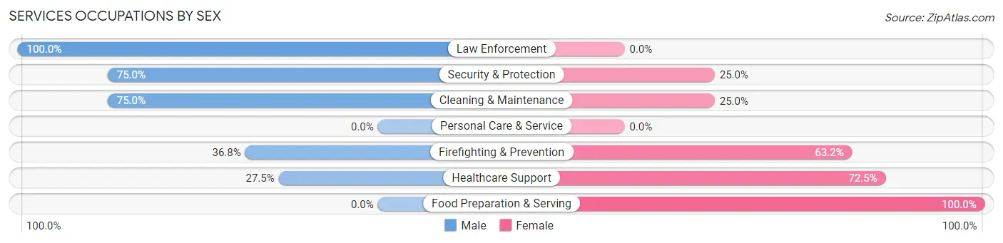 Services Occupations by Sex in Oneida