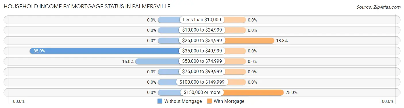 Household Income by Mortgage Status in Palmersville