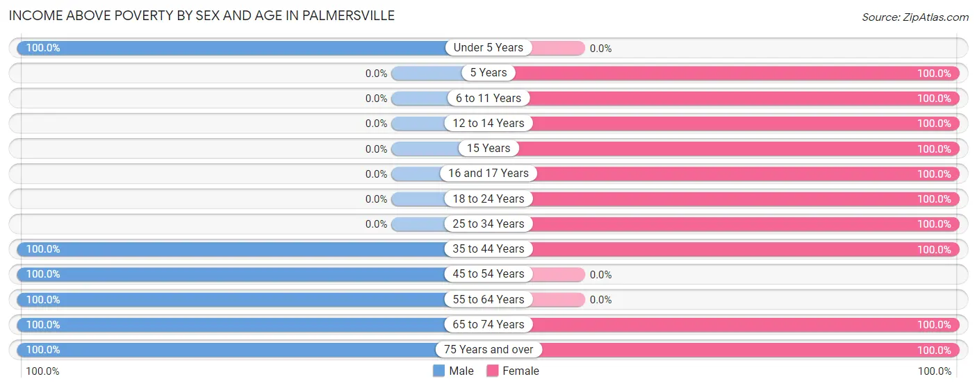 Income Above Poverty by Sex and Age in Palmersville
