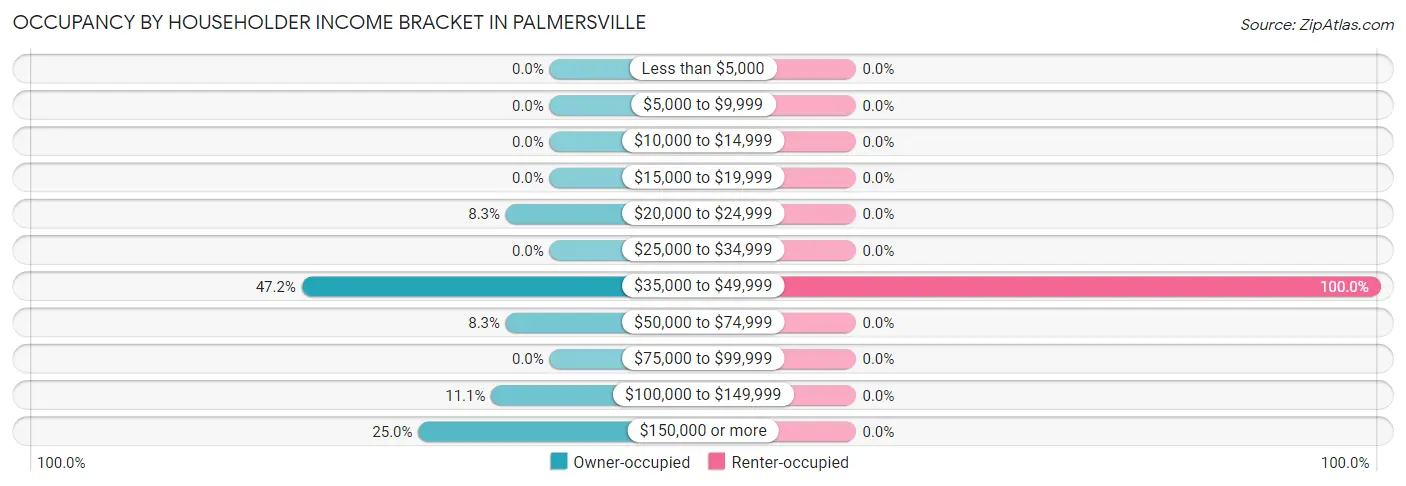 Occupancy by Householder Income Bracket in Palmersville