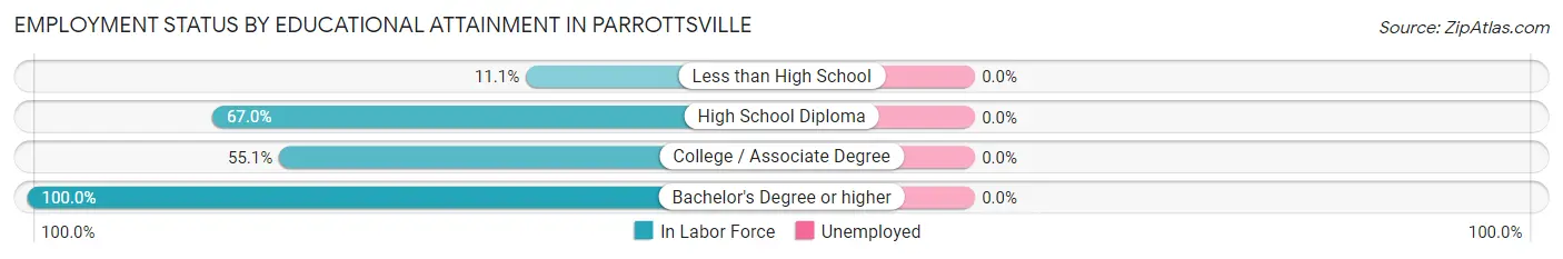 Employment Status by Educational Attainment in Parrottsville