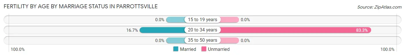 Female Fertility by Age by Marriage Status in Parrottsville