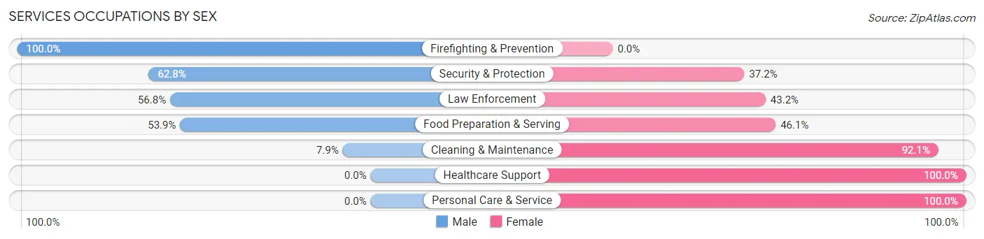 Services Occupations by Sex in Parsons