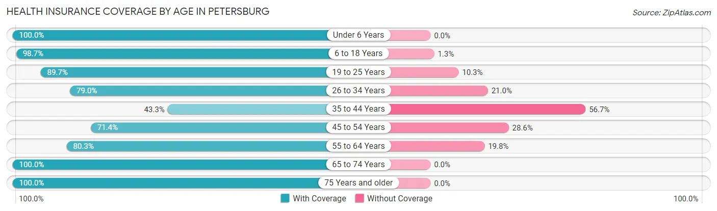 Health Insurance Coverage by Age in Petersburg