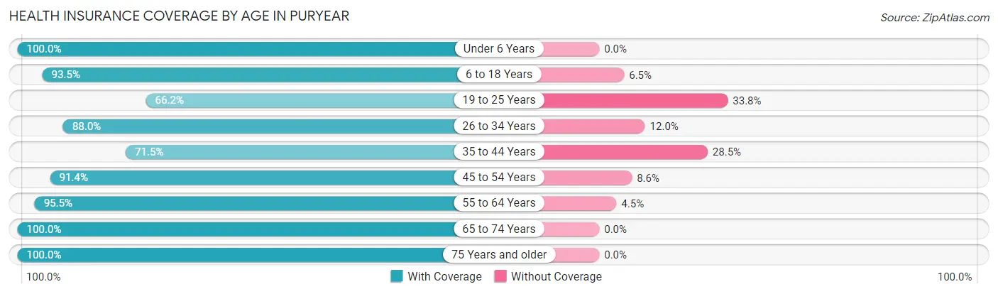 Health Insurance Coverage by Age in Puryear