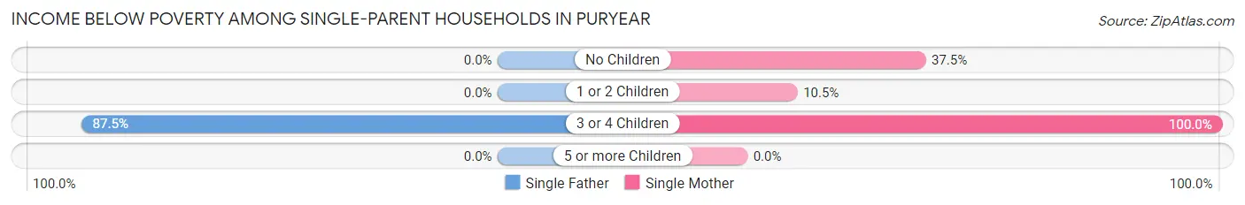 Income Below Poverty Among Single-Parent Households in Puryear