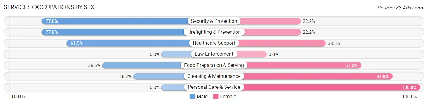 Services Occupations by Sex in Puryear