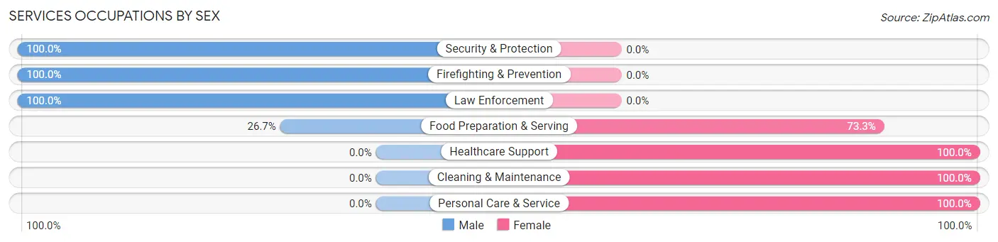 Services Occupations by Sex in Rockwood