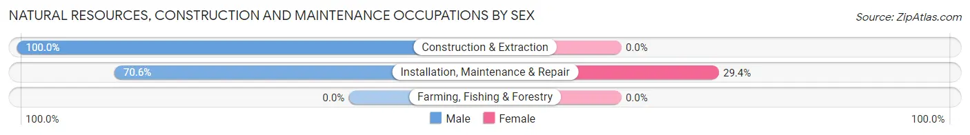 Natural Resources, Construction and Maintenance Occupations by Sex in Rutherford