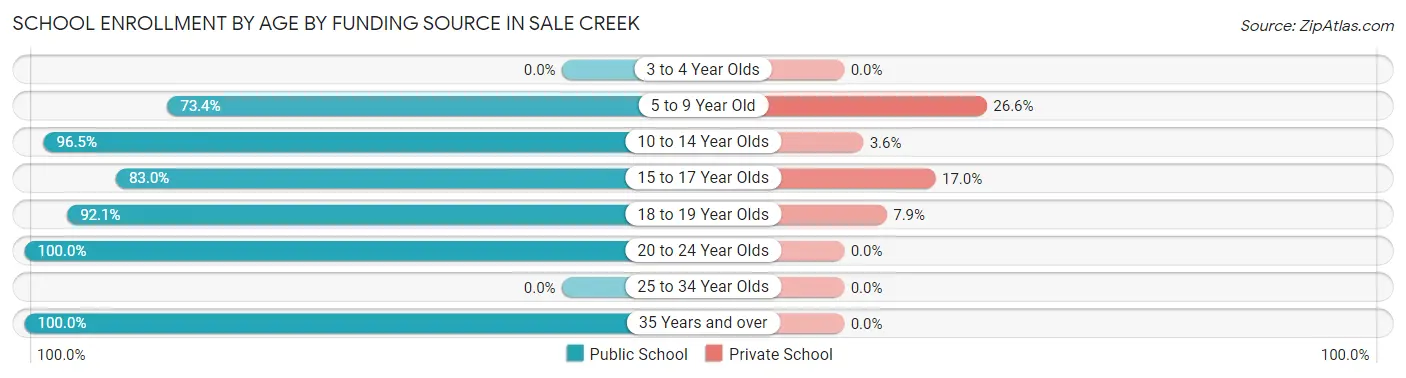 School Enrollment by Age by Funding Source in Sale Creek