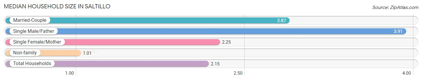 Median Household Size in Saltillo