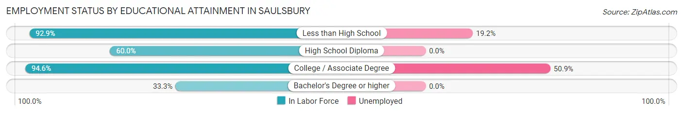 Employment Status by Educational Attainment in Saulsbury