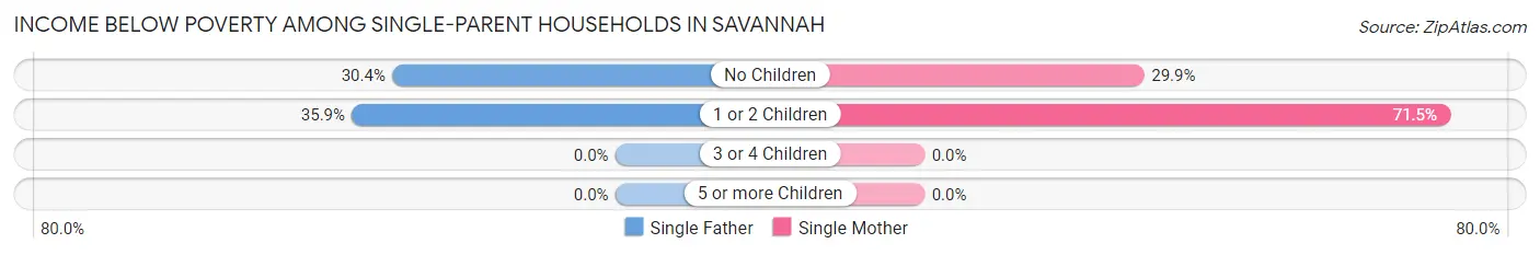 Income Below Poverty Among Single-Parent Households in Savannah