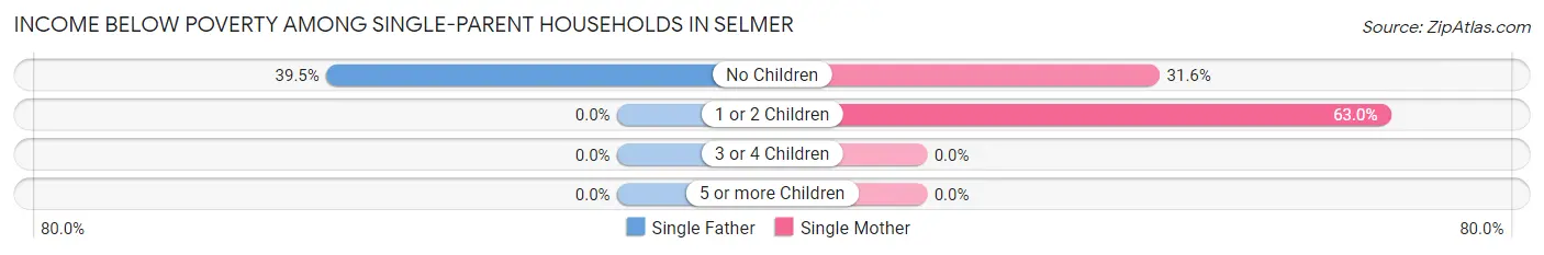 Income Below Poverty Among Single-Parent Households in Selmer