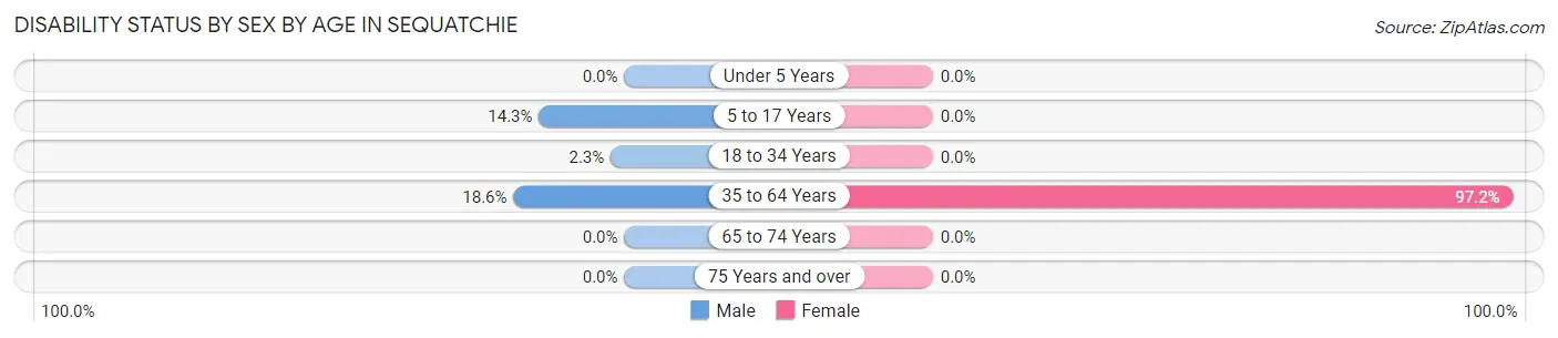 Disability Status by Sex by Age in Sequatchie