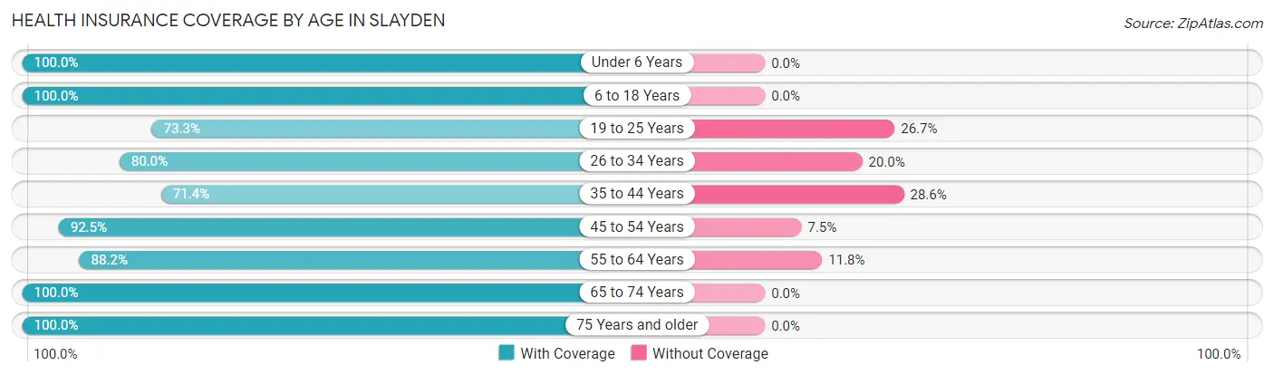Health Insurance Coverage by Age in Slayden