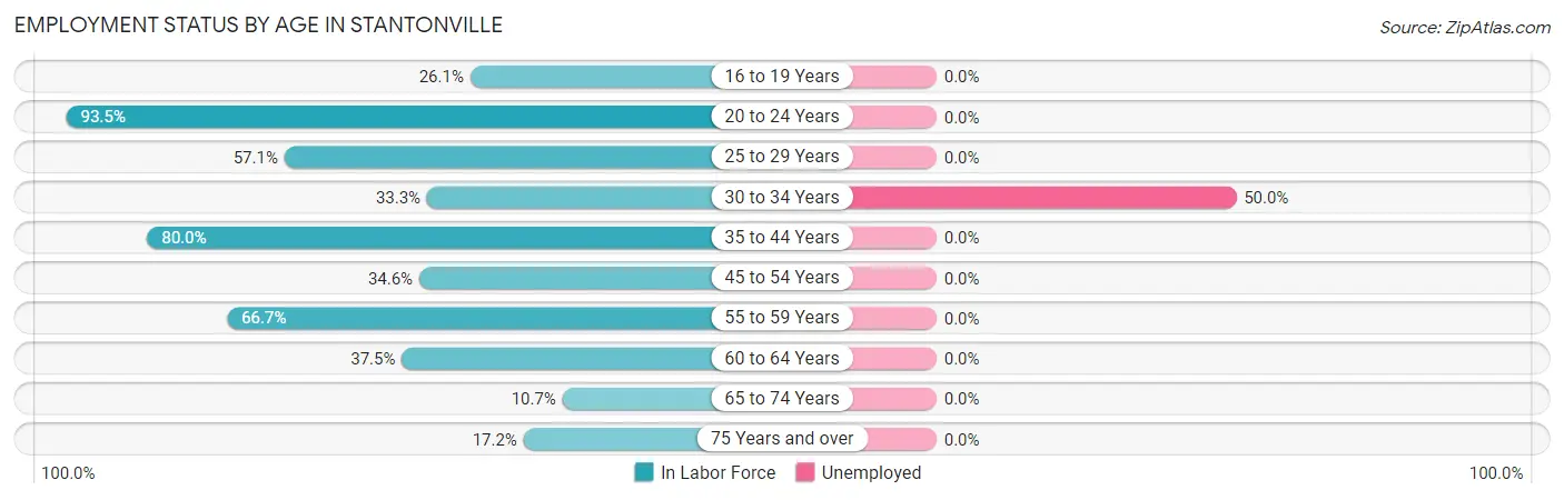 Employment Status by Age in Stantonville