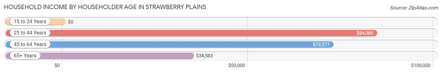 Household Income by Householder Age in Strawberry Plains