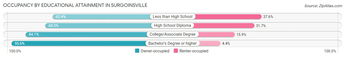 Occupancy by Educational Attainment in Surgoinsville