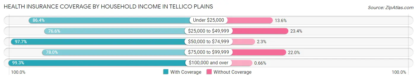 Health Insurance Coverage by Household Income in Tellico Plains