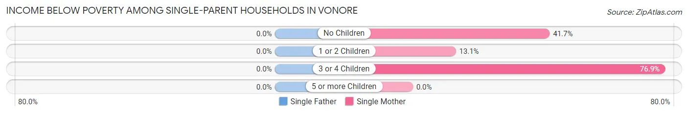 Income Below Poverty Among Single-Parent Households in Vonore
