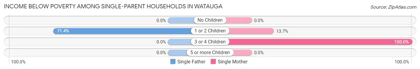 Income Below Poverty Among Single-Parent Households in Watauga