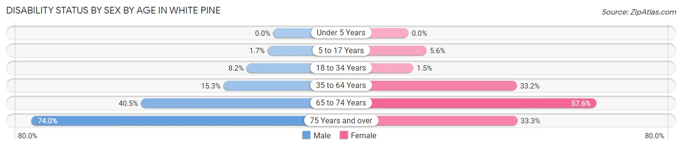 Disability Status by Sex by Age in White Pine