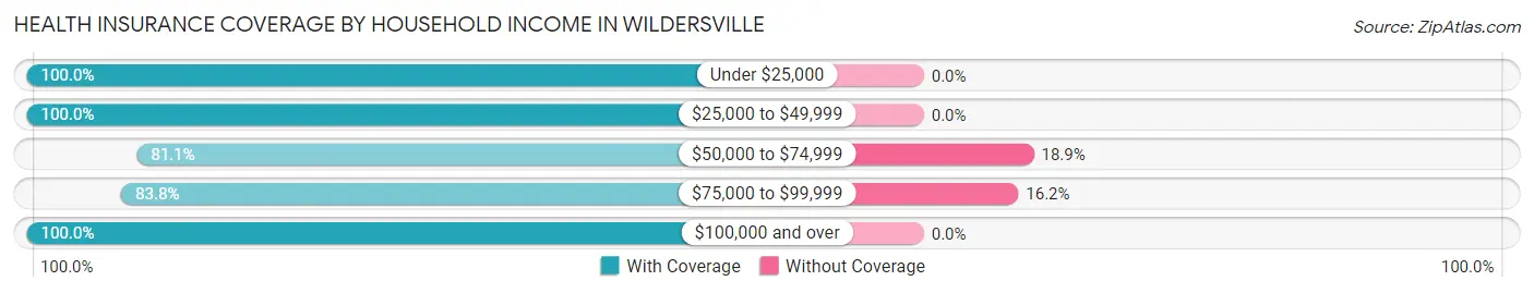 Health Insurance Coverage by Household Income in Wildersville