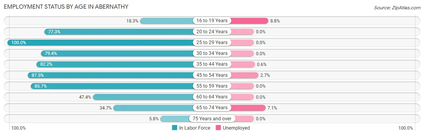 Employment Status by Age in Abernathy