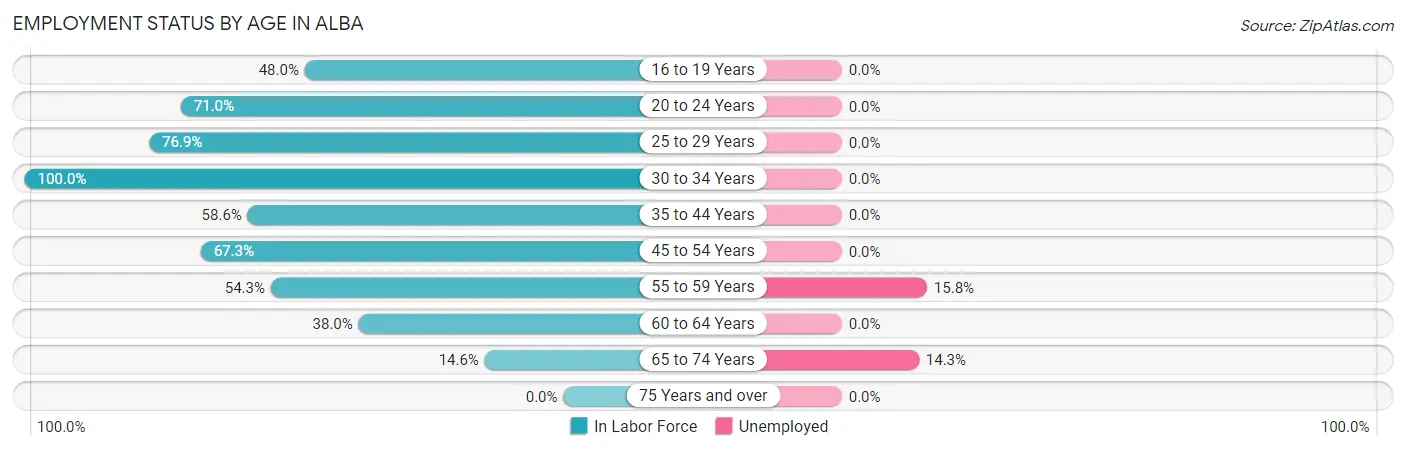 Employment Status by Age in Alba