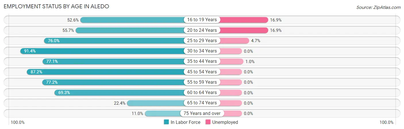 Employment Status by Age in Aledo