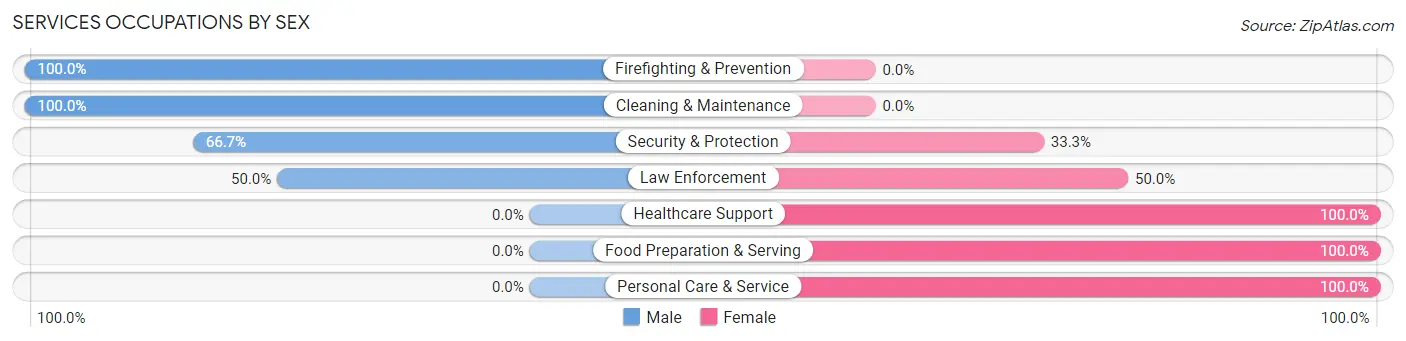 Services Occupations by Sex in Alvord