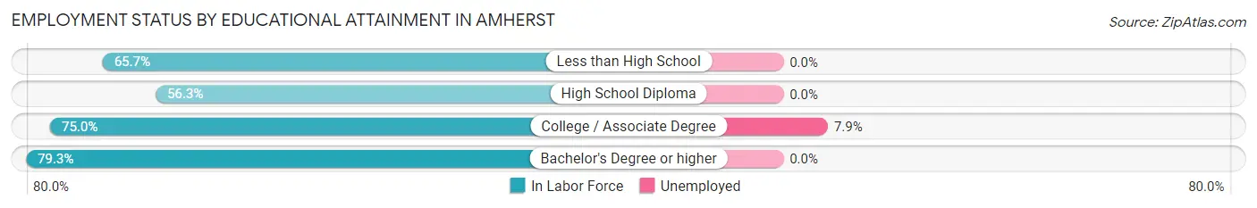 Employment Status by Educational Attainment in Amherst