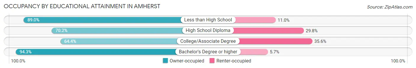 Occupancy by Educational Attainment in Amherst