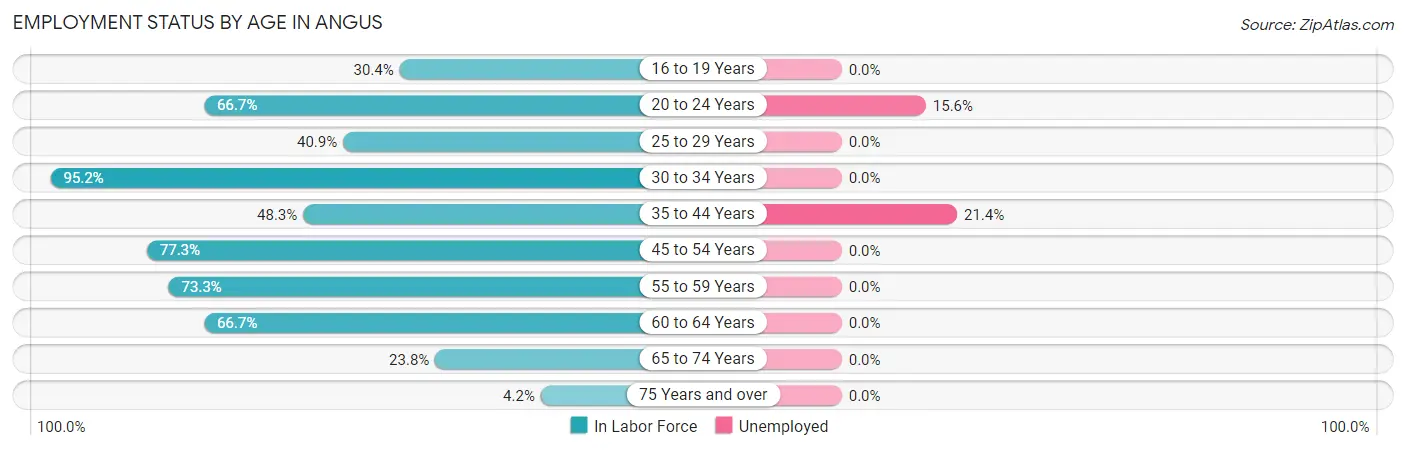 Employment Status by Age in Angus