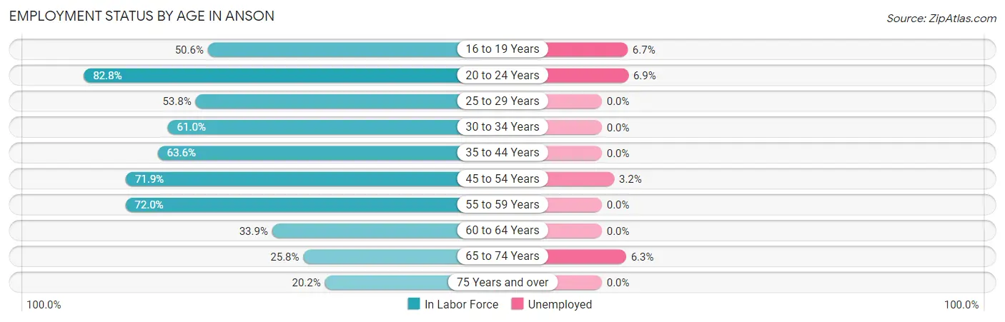Employment Status by Age in Anson
