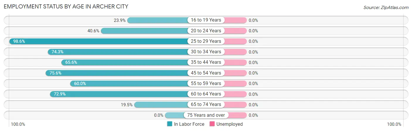 Employment Status by Age in Archer City