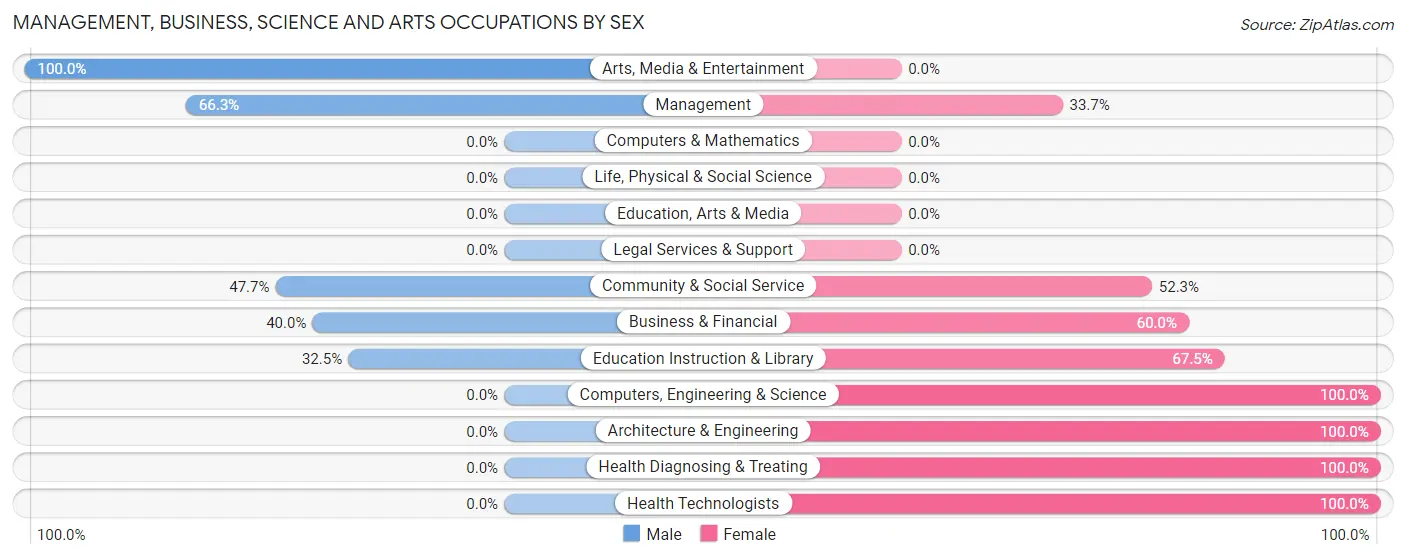 Management, Business, Science and Arts Occupations by Sex in Ballinger