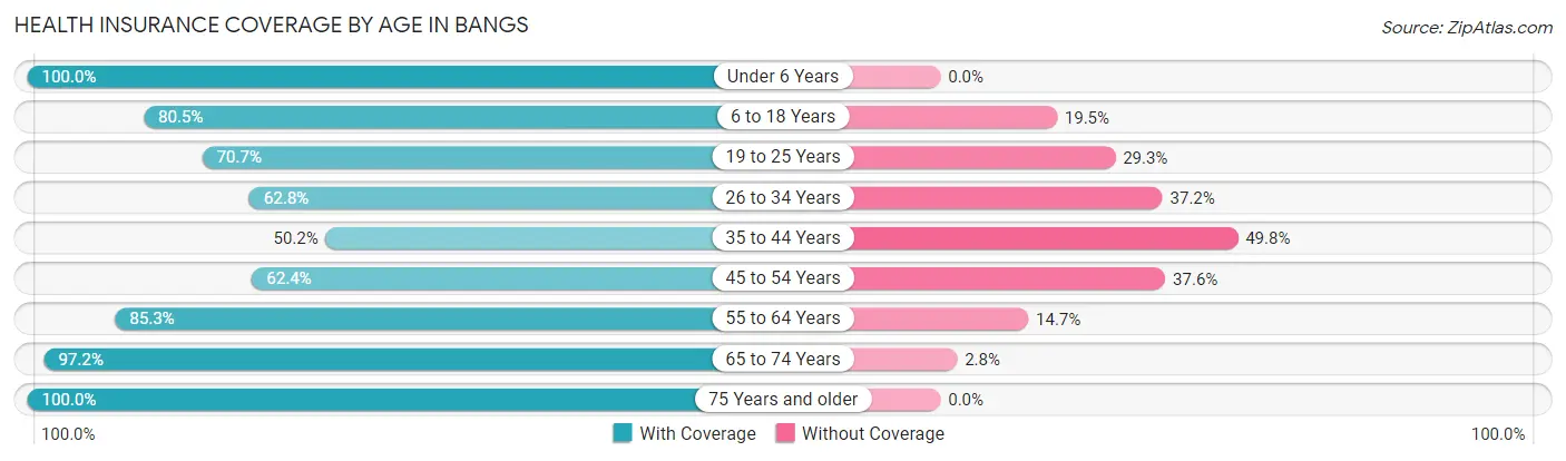 Health Insurance Coverage by Age in Bangs