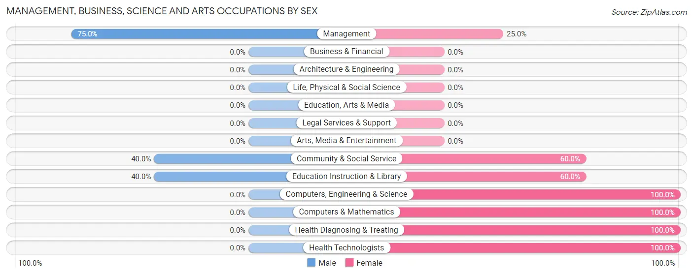 Management, Business, Science and Arts Occupations by Sex in Beasley