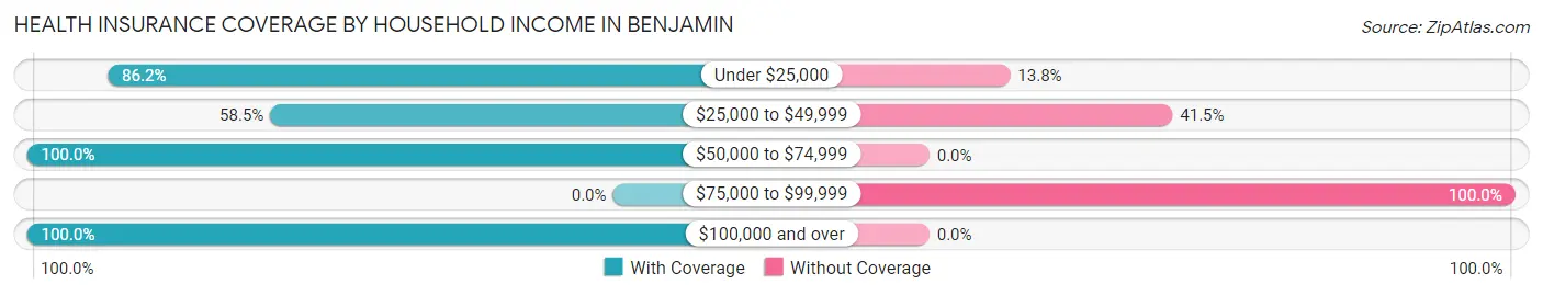 Health Insurance Coverage by Household Income in Benjamin