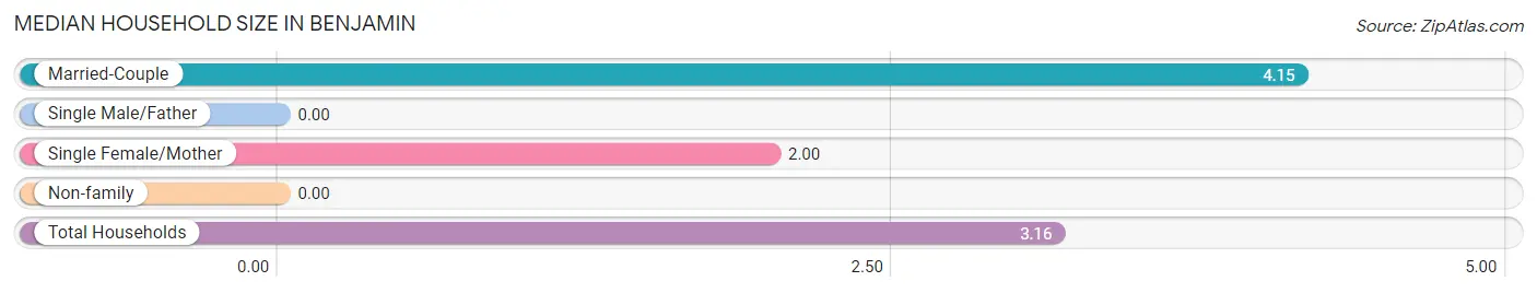 Median Household Size in Benjamin