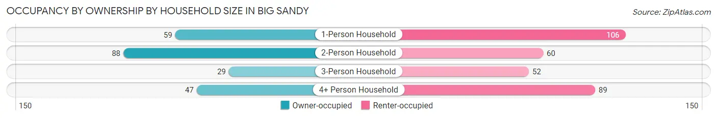 Occupancy by Ownership by Household Size in Big Sandy